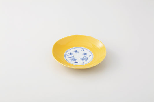 黄釉花うさぎ　取皿