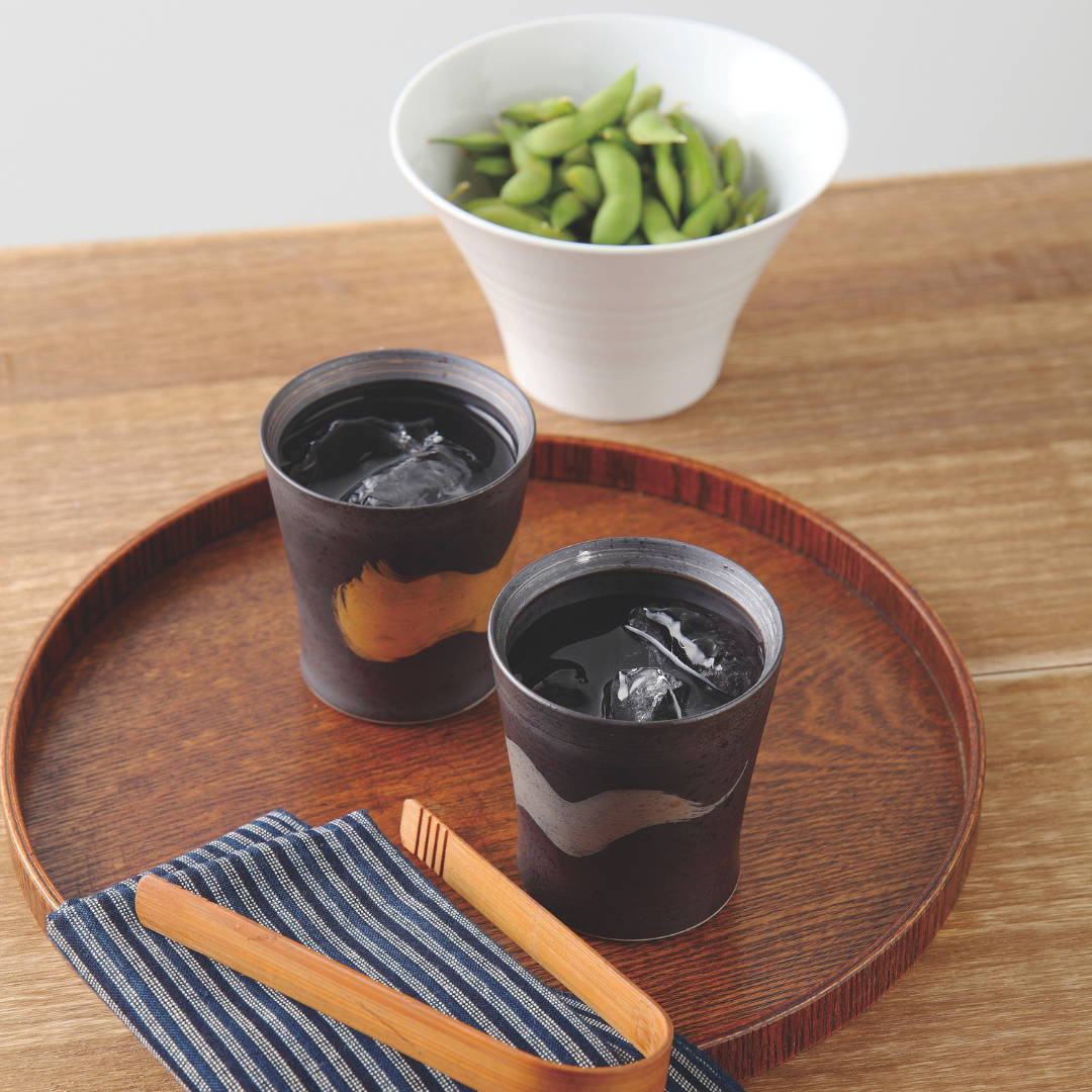 『wabi cup』　金・銀刷毛　スリムカップ
