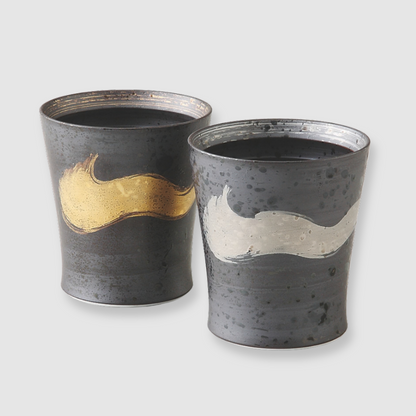 『wabi cup』　金・銀刷毛　スリムカップ